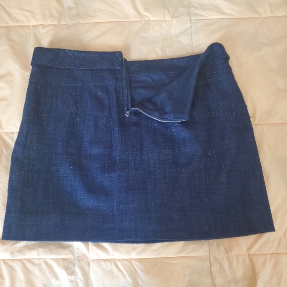 Navy & Silver J. Crew Skirt - read note on length! - Picture 6 of 6